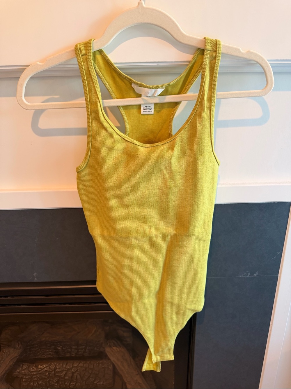 Women’s Ribbed Racerback One-Piece Bodysuit - Lime Green